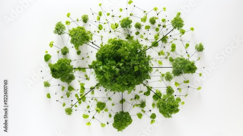 Aerial view of interconnected trees symbolizing global ecology. photo