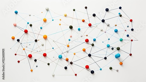 Abstract network connection concept with pins.