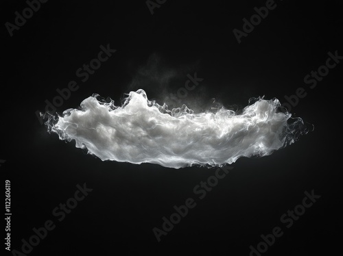 White cloud on black background, isolated