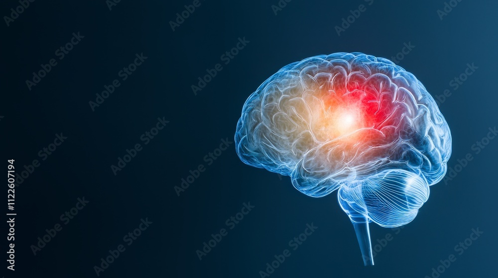 Obraz premium Human Brain Anatomy Neurological Scan Brain Injury Medical Illustration Healthcare Con