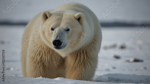 polar bear in the snow. Genrative.ai 