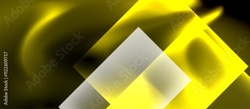 Dark neon colors with glass square shapes