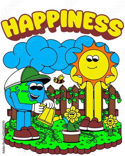 Happyness design character earth aesthetic photo