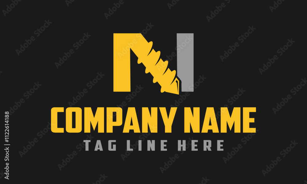 Fototapeta premium initial letter N drill logo
