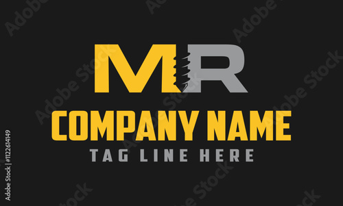 initial letter MR drill logo