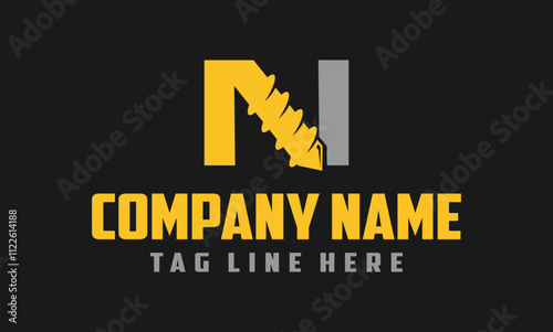 initial letter N drill logo