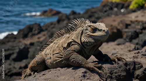 island land iguana. Genrative.ai  photo