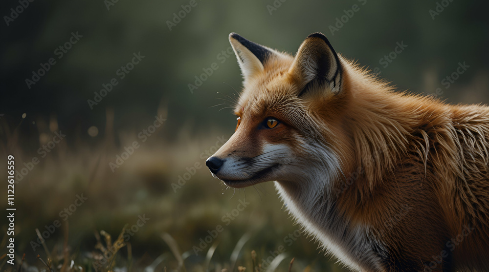 Fototapeta premium red fox portrait. Genrative.ai