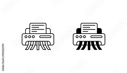 Shredder icon design with white background stock illustration