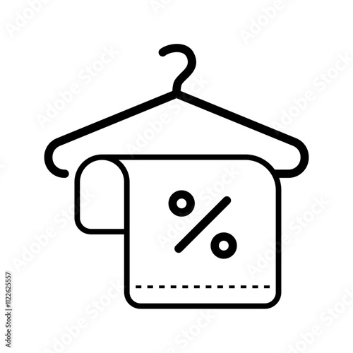 Hanger icon. hanger, towel, discount, hook, cloth, bathroom, bath, special offer, promo, sale. Vector icon illustration