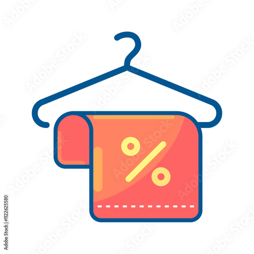 Hanger icon. hanger, towel, discount, hook, cloth, bathroom, bath, special offer, promo, sale. Vector icon illustration