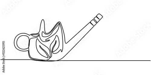 Watering Can for the Garden Single Line Drawing with Editable Stroke, Continuous one line drawing water the plants to maintain a good environment. World environment day concept. Single line draw.