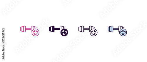 exercise gradient, line, filled, colored icon. editable vector from health and medical concept. four different style exercise icon isolated on white background