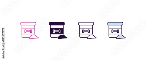 proteins gradient, line, filled, colored icon. editable vector from health and medical concept. four different style proteins icon isolated on white background