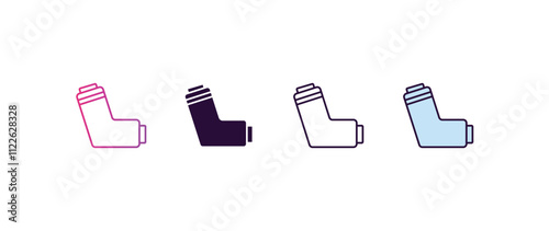 inhalator gradient, line, filled, colored icon. editable vector from health and medical concept. four different style inhalator icon isolated on white background