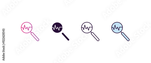 diagnostic gradient, line, filled, colored icon. editable vector from medical concept. four different style diagnostic icon isolated on white background