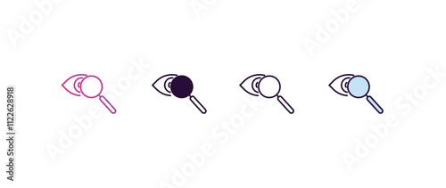 eye scanner medical gradient, line, filled, colored icon. editable vector from medical concept. four different style eye scanner medical icon isolated on white background
