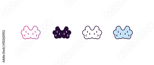 thyroid gland gradient, line, filled, colored icon. editable vector from medical concept. four different style thyroid gland icon isolated on white background
