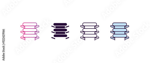 vertebra gradient, line, filled, colored icon. editable vector from medical concept. four different style vertebra icon isolated on white background