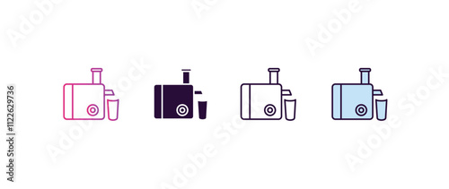 juicer gradient, line, filled, colored icon. editable vector from kitchen concept. four different style juicer icon isolated on white background
