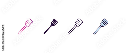 spatula gradient, line, filled, colored icon. editable vector from kitchen concept. four different style spatula icon isolated on white background