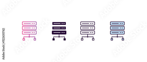 proxy server gradient, line, filled, colored icon. editable vector from internet security concept. four different style proxy server icon isolated on white background