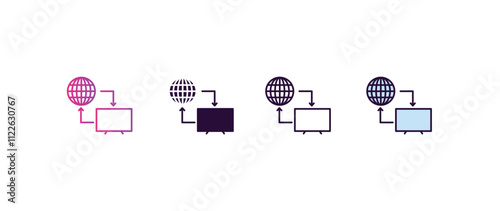 remote access gradient, line, filled, colored icon. editable vector from internet security concept. four different style remote access icon isolated on white background