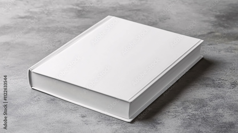 Fototapeta premium A blank book isolated on a grey background, ready for your design.