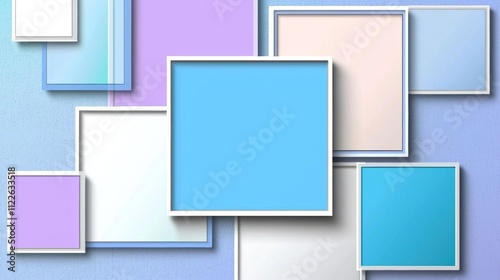 Abstract Pastel Square Frames Background  Modern Geometric Design  Minimalist Wall Decor