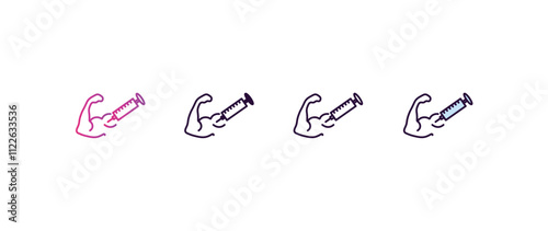steroids gradient, line, filled, colored icon. editable vector from gym concept. four different style steroids icon isolated on white background