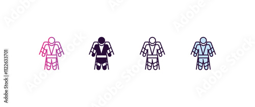 exoskeleton gradient, line, filled, colored icon. editable vector from ai and tech concept. four different style exoskeleton icon isolated on white background