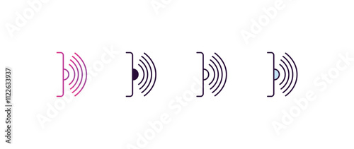 infrared gradient, line, filled, colored icon. editable vector from ai and tech concept. four different style infrared icon isolated on white background
