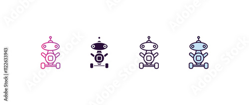 laws of robotics gradient, line, filled, colored icon. editable vector from ai and tech concept. four different style laws of robotics icon isolated on white background