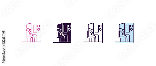sensorama gradient, line, filled, colored icon. editable vector from ai and tech concept. four different style sensorama icon isolated on white background