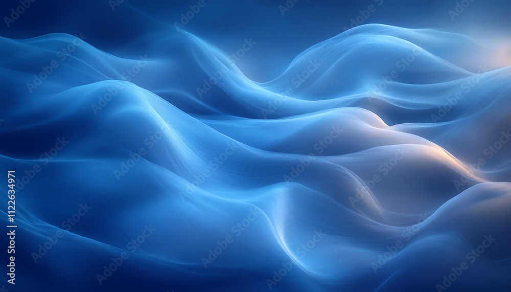 Obraz premium Abstract Blue Waves Digital Art Design