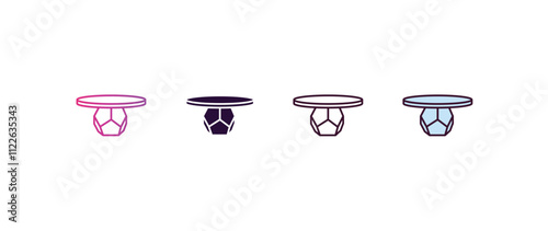 kitchen table  gradient, line, filled, colored icon. editable vector from furniture concept. four different style kitchen table  icon isolated on white background
