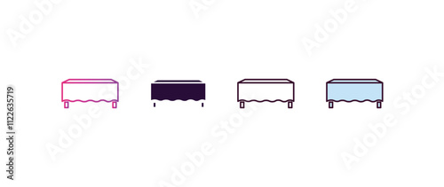 table linens  gradient, line, filled, colored icon. editable vector from furniture concept. four different style table linens  icon isolated on white background