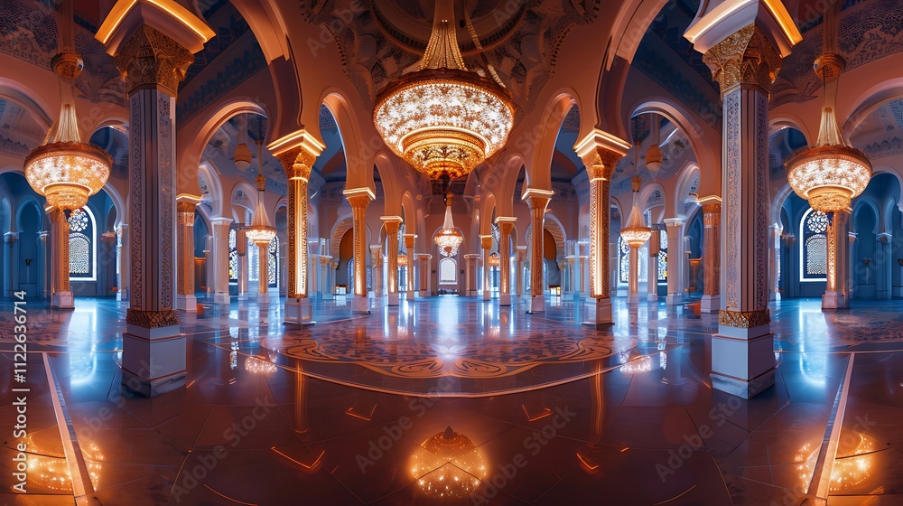 Obraz premium Masjid panorama with the eid al adha theme