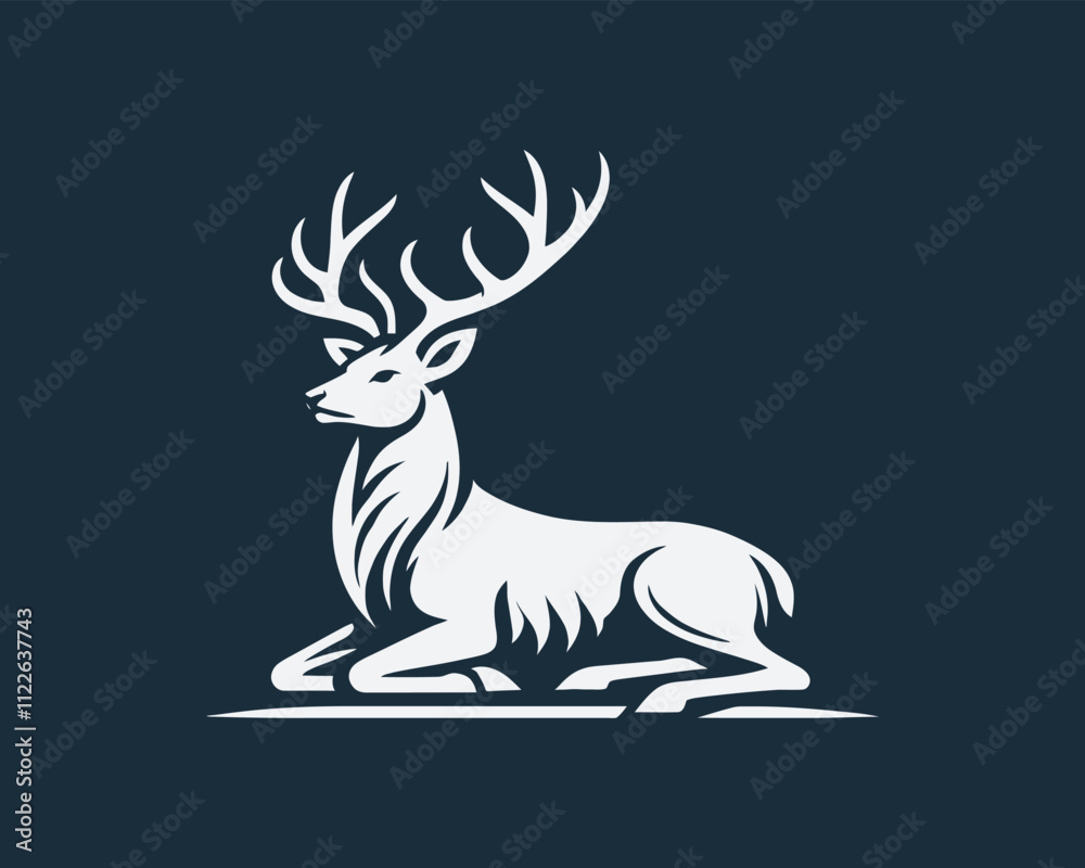 Fototapeta premium Deer logo design icon vector illustration