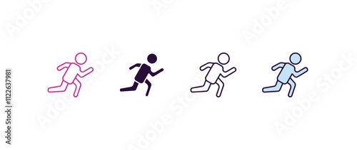 ready human gradient, line, filled, colored icon. editable vector from feelings concept. four different style ready human icon isolated on white background