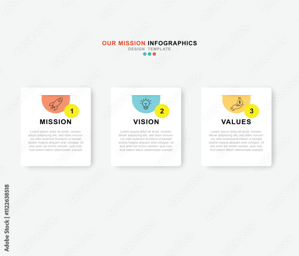 Fototapeta premium Mission,vision,values,graphic design template.eps 10 on white background