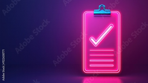 Digital checklist with neon design abstract background graphic content modern environment vibrant viewpoint for seo optimization