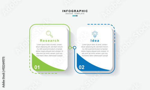 Vector infographic template with icons and 2 options or steps