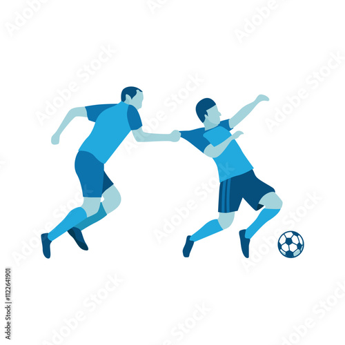 Flat Design Illustration of Soccer Player