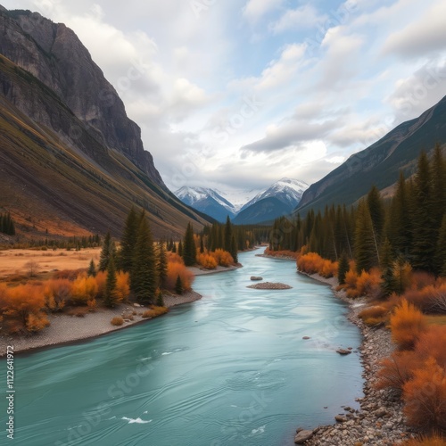 Stikine river in spatsizi plateau wilderness provincial park bc canada River landscapes Ultra realistic Photorealistic landscape photographywater travel sky beautiful tourism outdoor photo