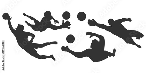 Goalkeeper Silhouette in Various Action Poses