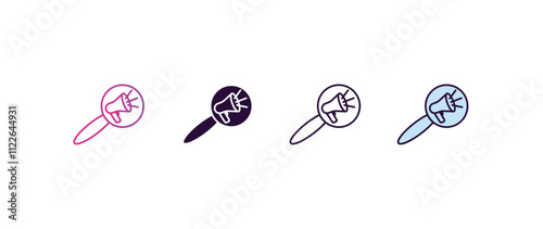 search engine marketing gradient, line, filled, colored icon. editable vector from technology concept. four different style search engine marketing icon isolated on white background
