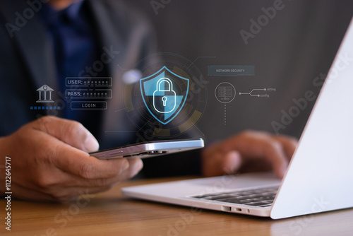 The network security system enters the user name and password of social media before logging in