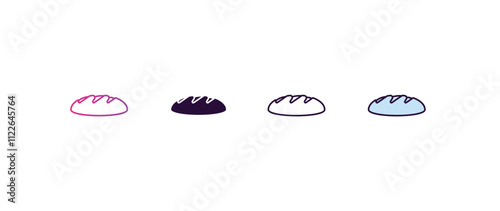 load of bread gradient, line, filled, colored icon. editable vector from restaurant concept. four different style load of bread icon isolated on white background