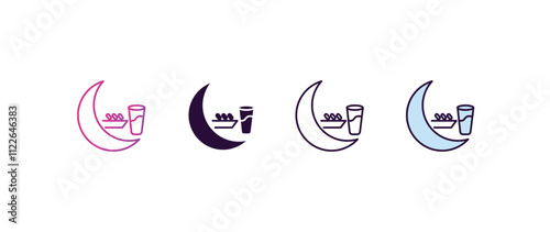 fasting gradient, line, filled, colored icon. editable vector from religion concept. four different style fasting icon isolated on white background